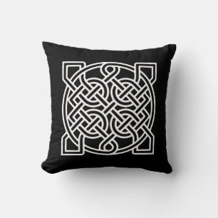 Coussin Le noeud de marin celtique, blanc sur un Arrière -