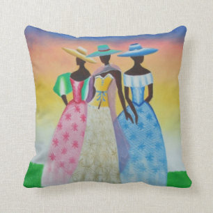 Coussin Le noir est beau carreau africain d'art