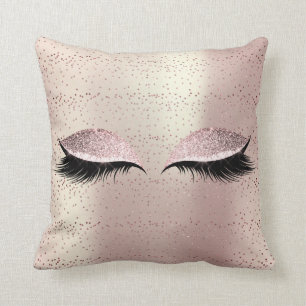 Coussin Le noir rose de parties scintillantes d'or