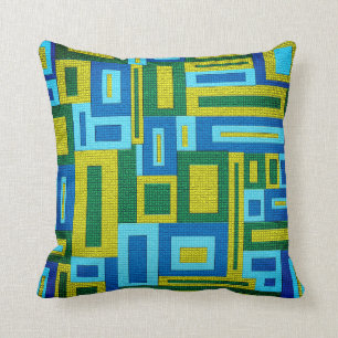 Coussin Le paon 1964 colore la moitié du siècle Geometri