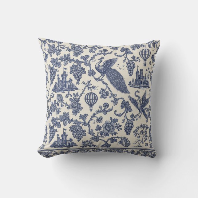 Coussin Le paon lunatique (Recto)