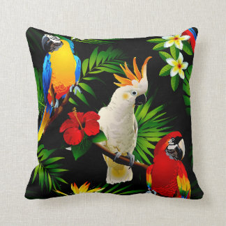 Coussin Le paradis tropical Parrots le carreau