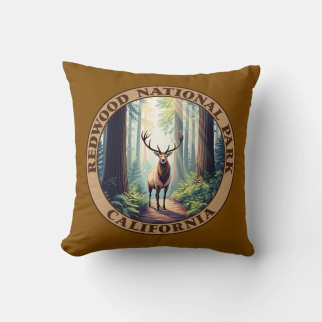 Coussin Le parc national de Redwood Californie (Recto)