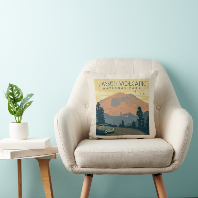 Coussin Le Parc national volcanique de Lassen | Voyage rou (Chaise)
