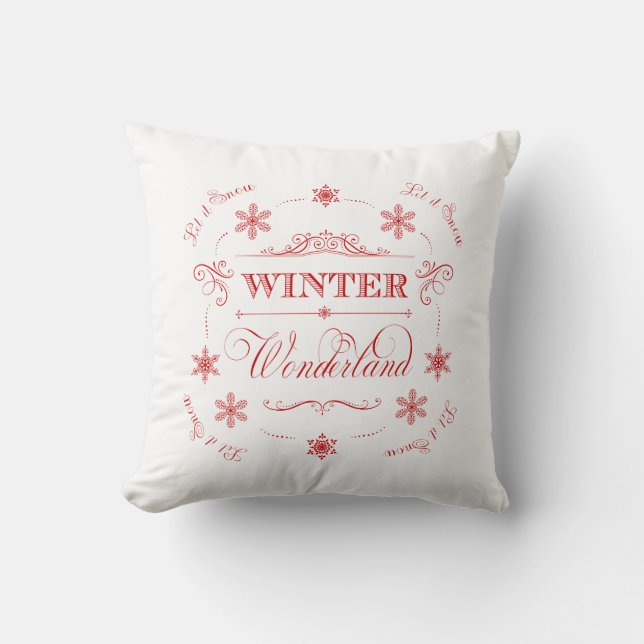 Coussin Le pays des merveilles d'hiver l'a laissé neiger (Recto)