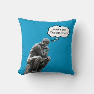 Coussin Le Penseur de Rodin - Ajoutez votre pensée personn
