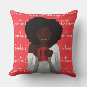 Coussin Le Père Noël arrive en ville
