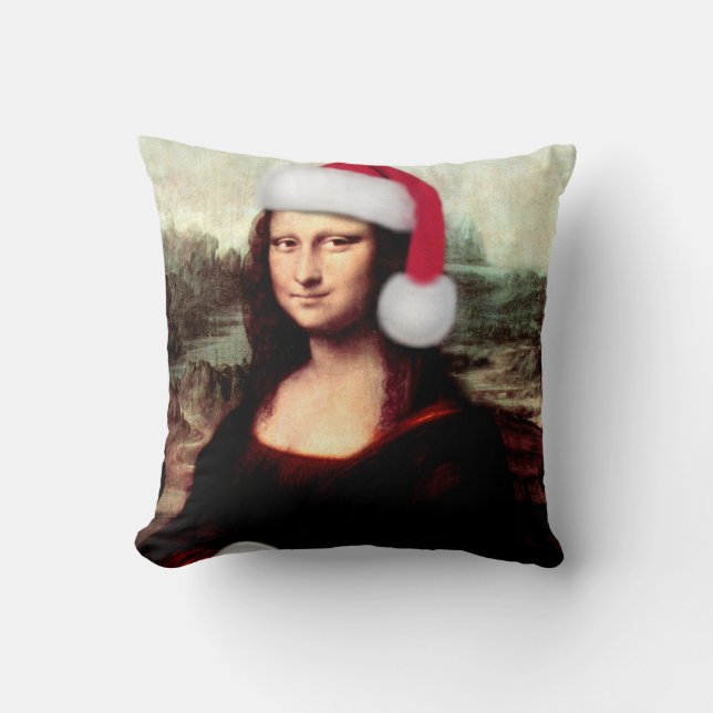 Coussin Le Père Noël de Mona Lisa (Recto)