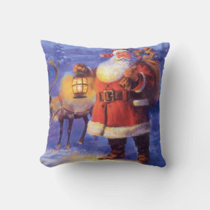 Coussin Le Père Noël et son renne