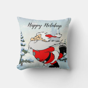 Coussin Le Père Noël Patine Sur La Neige De Glace
