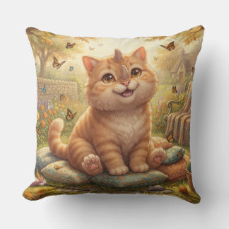 Coussin Le Petit Chat Cornu du Jardin d'Automne
