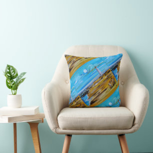 Coussin Le phare sur la plage Peinture d'Alfred Fox