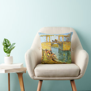 Coussin Le pont Langlois à Arles par Vincent van Gogh