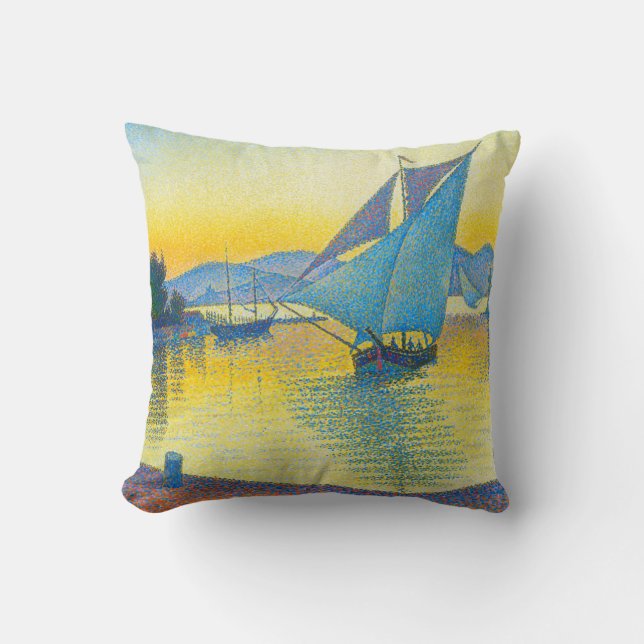 Coussin Le port au coucher du soleil, Signac (Recto)