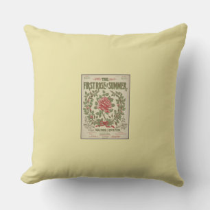 Coussin Le premier Rose de l'été - jaune
