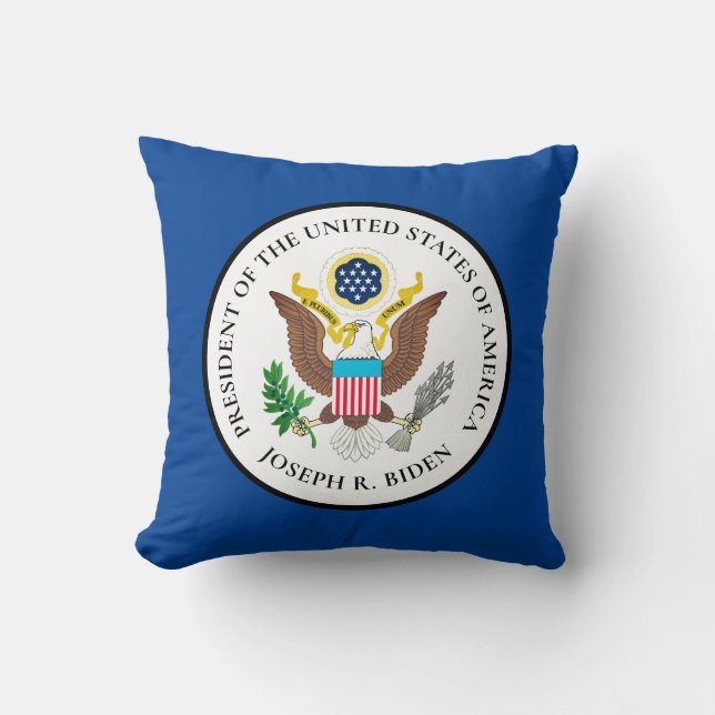 Coussin Le président Joe Biden et le sceau présidentiel (Recto)