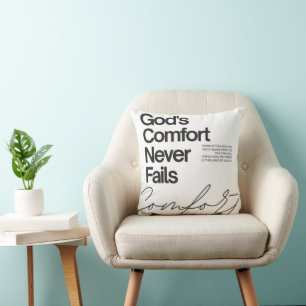 Coussin Le réconfort de Dieu ne manque jamais