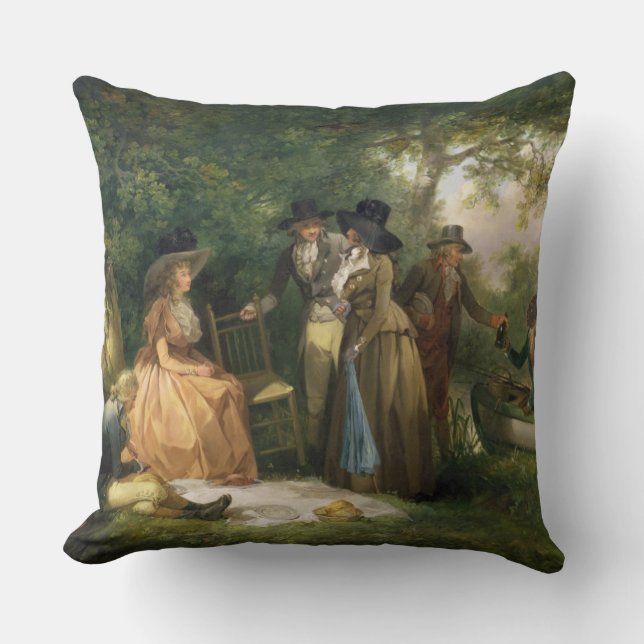 Coussin Le repas du pêcheur à  la ligne (huile sur la (Recto)