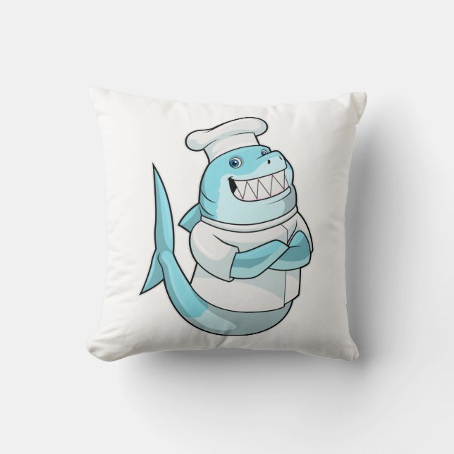 Coussin Le requin comme chef avec tablier de Cuisine (Recto)