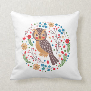Coussin Le rétro hibou à cornes