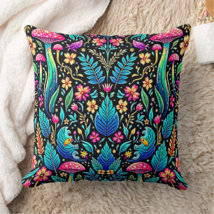 Coussin Le rêve enchanté de la forêt de champignons