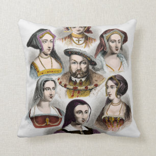 Coussin Le Roi Henry VIII de l'Angleterre ses six