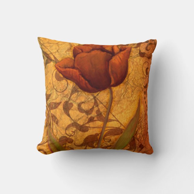 Coussin Le rouge fleurit II (Recto)