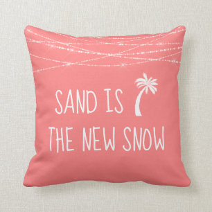 Coussin Le sable tropical de corail est le palmier à neige