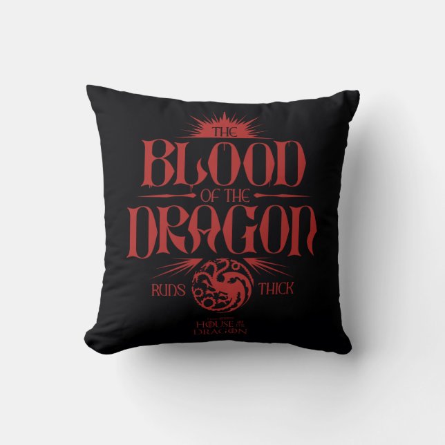 Coussin Le sang du dragon tourne épais (Recto)