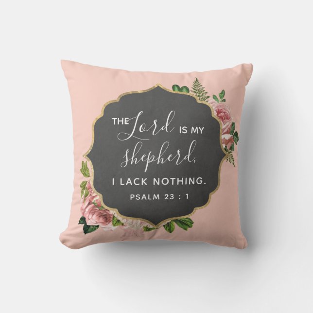 Coussin Le Seigneur est Mon Berger - Psaume 23 : 1 (Recto)