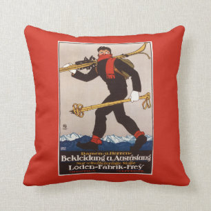 Coussin Le ski de Loden vêtx l'affiche de publicité de s