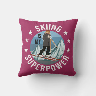 Coussin Le Ski Est Ma Superpuissance