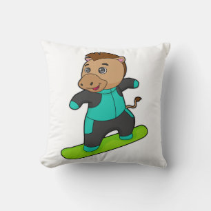 Coussin Le snowboarder de Horse