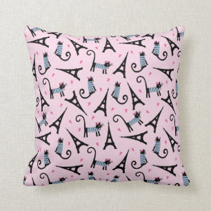 Coussin Le style français a habillé le chat avec le moti