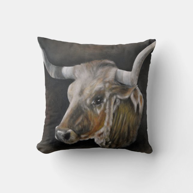 Coussin Le Texas Longhorn (Recto)