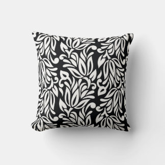 Coussin Le textile noir et blanc.