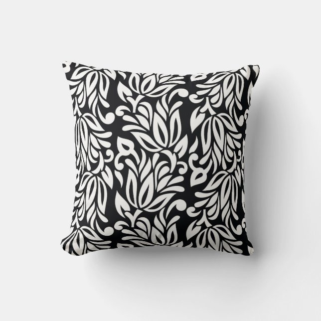 Coussin Le textile noir et blanc. (Recto)
