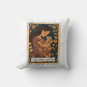 Coussin Le thème du Tarot Amoureux des chiens