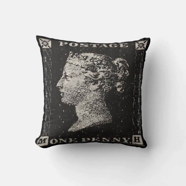 Coussin Le Timbre noir Penny (Recto)