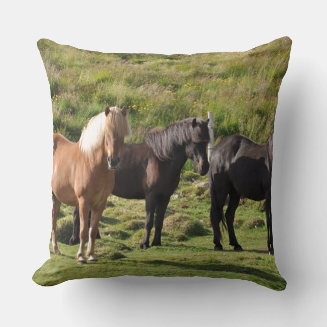 Coussin le tour de ranch de ferme de cheval folâtre (Recto)