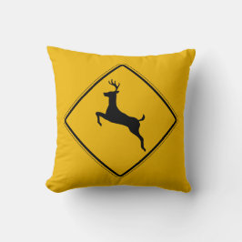 Coussin Le trafic de cerfs communs, trafiquent le panneau