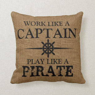 Coussin Le travail comme un capitaine, jeu aiment un