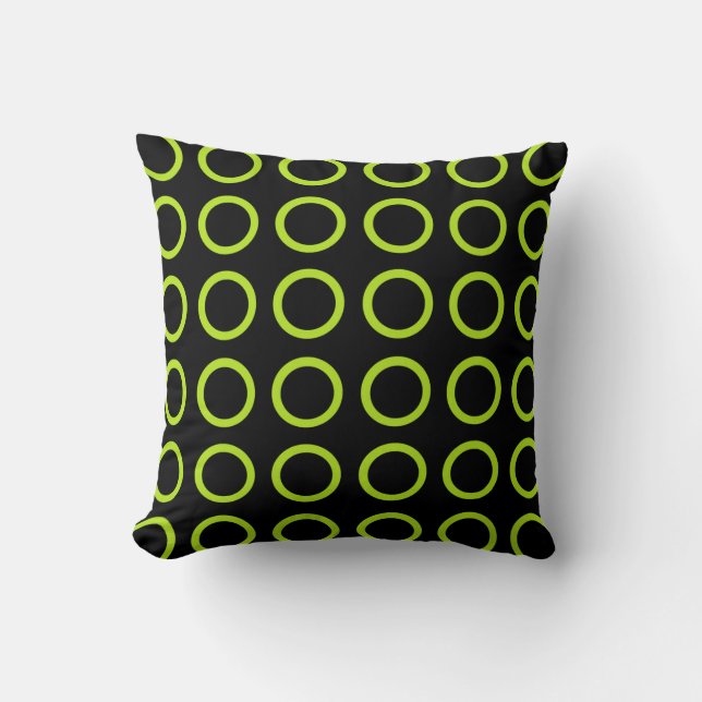 Coussin Le vert de chaux entoure le noir (Recto)