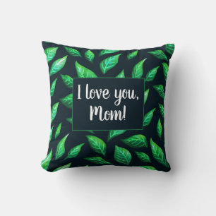 Coussin Le vert élégant laisse la maman botanique d'amour