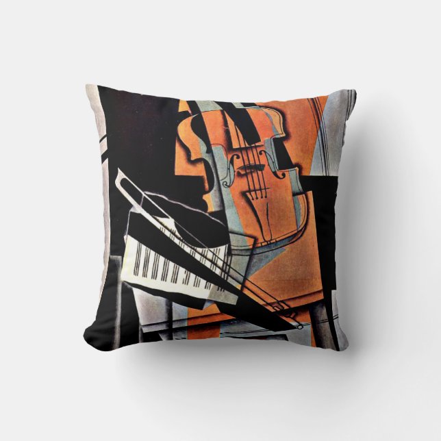 Coussin Le violon - Peinture Abstraite de William Harnett (Recto)