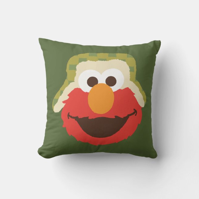 Coussin Le visage d'Elmo Woodland (Recto)