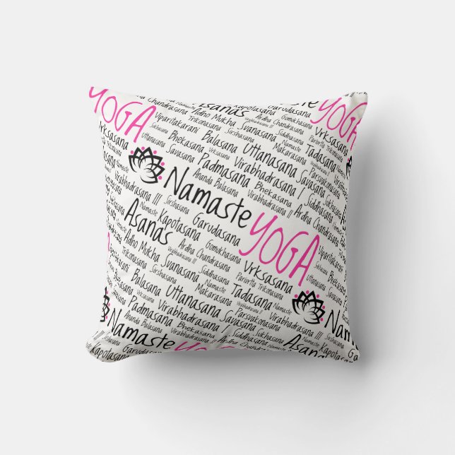 Coussin Le yoga de Namaste place des noms Sanskrit de (Recto)