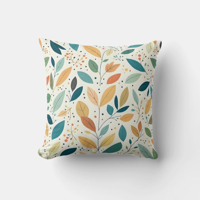 Coussin Leaf and Dots cushion (Recto)