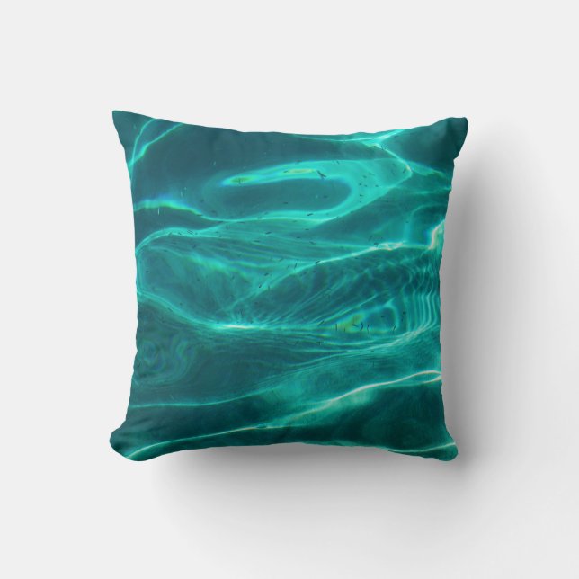 Coussin L'eau de turquoise d'océan (Recto)