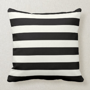 Coussin Lecteur à rayures noir et blanc